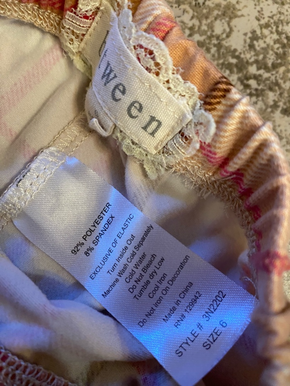 btween Pink and Beige Plaid Waistband Detail - Picture 3 of 3